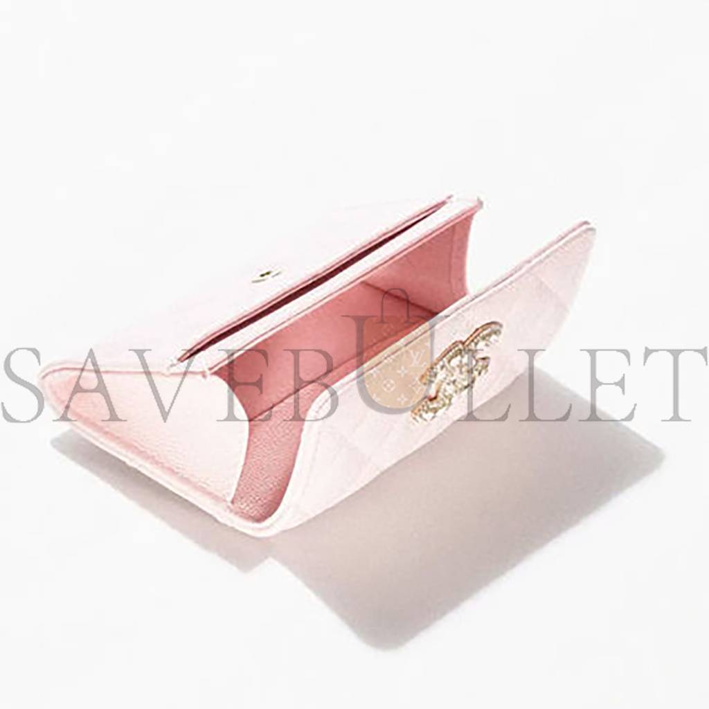 Ch*el flap card holder gold hardware ap2735 b08043 nh620 (11.3*7.5*2.1cm)